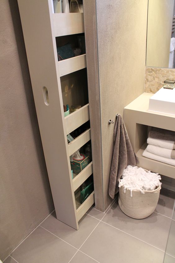small space pocket storage for bathroom