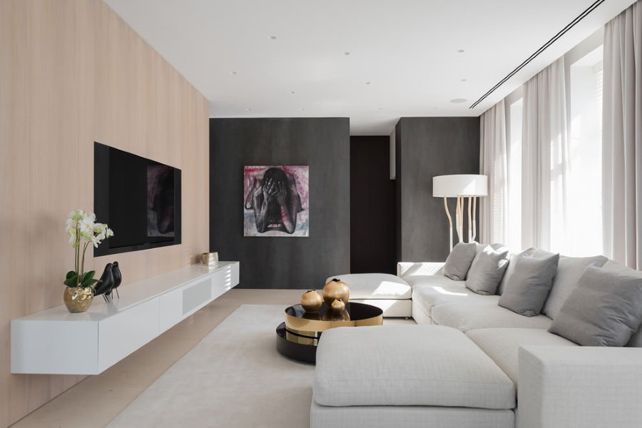Мебель в гостиной современного стиля