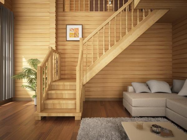 Деревянная лестница для дачи и частного дома имеет ряд преимуществ