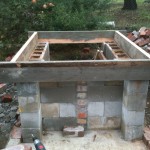 Base concrete slab with walls for the top slab.